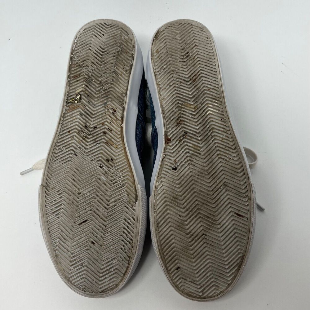 Sam Edelman CALLA Distressed Denim Sneakers Women Size 8 M Frayed Lace Up - Picture 11 of 12